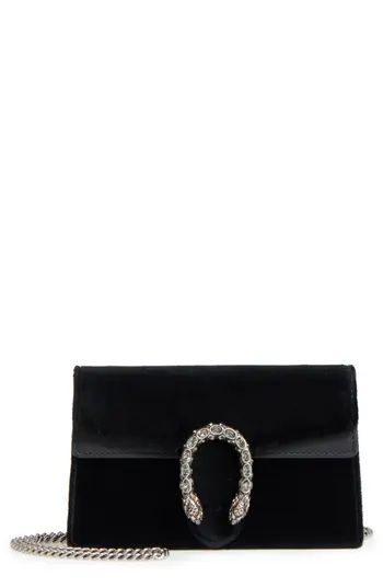 Gucci Super Mini Dionysus Velvet Shoulder Bag - Black | Nordstrom