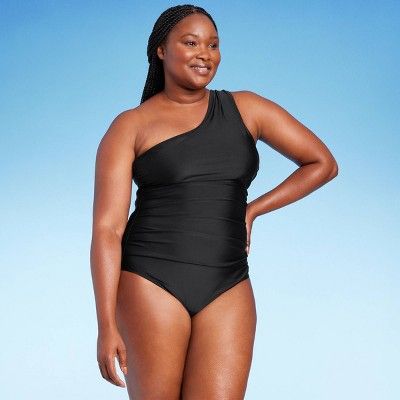 Women's Tummy Control One Shoulder Ruched Full Coverage One Piece Swimsuit - Kona Sol™ | Target
