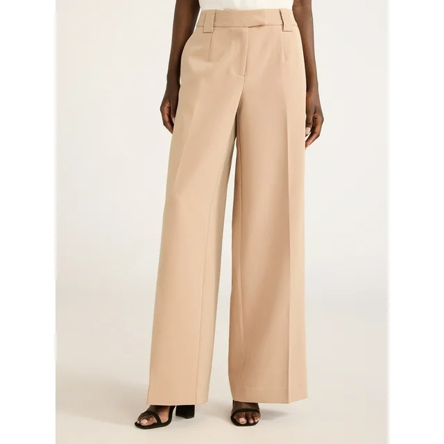 Scoop Women’s Ultimate Crepe Wide Leg Trousers, 32.5" Inseam, Sizes 0-20 | Walmart (US)