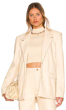 WeWoreWhat Vegan Leather Blazer in Ivory from Revolve.com | Revolve Clothing (Global)