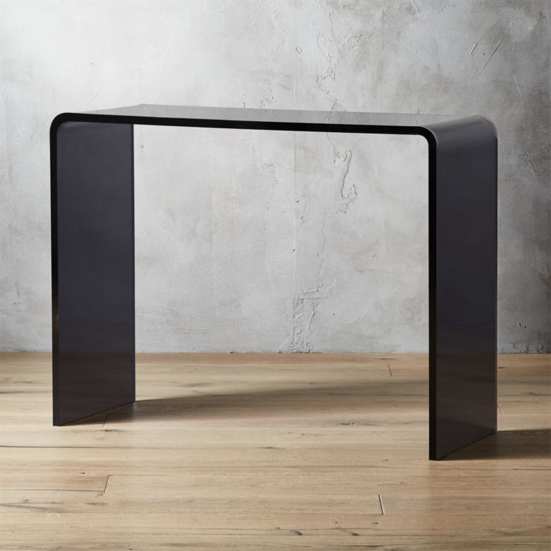 Peekaboo 38" Smoke Acrylic Console Table + Reviews | CB2 | CB2