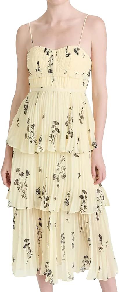 Women Lace Up Cami Maxi Dress Boho Summer Dress Casual Sun Dress Fresh Pattern Classic Beach Dres... | Amazon (US)