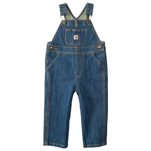 Carhartt Baby Jean Denim Bib Overalls, Medium Wash Blue, 4T Toddler | Amazon (US)
