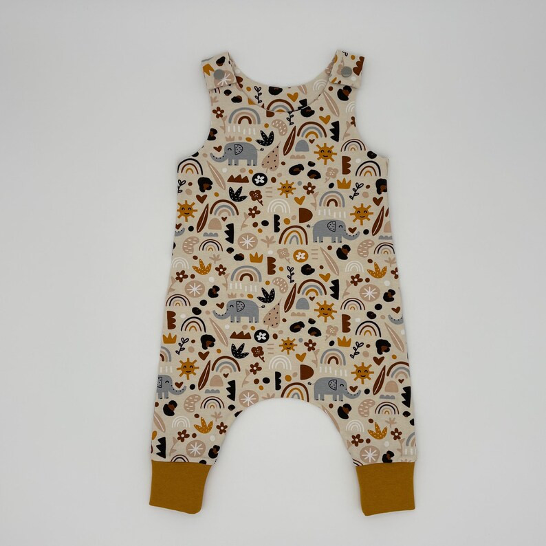 Elephant Sunshine Handmade Dungarees (9-12 or 12-18 Months) Baby and Children's Romper, Rainbow, ... | Etsy (US)