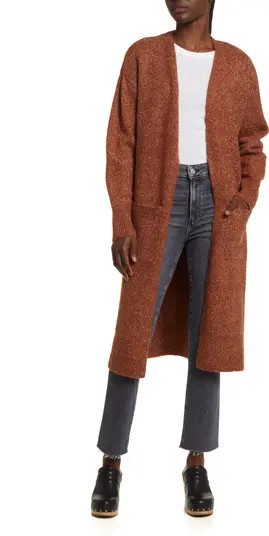 Marled Long Open Front Cardigan | Nordstrom