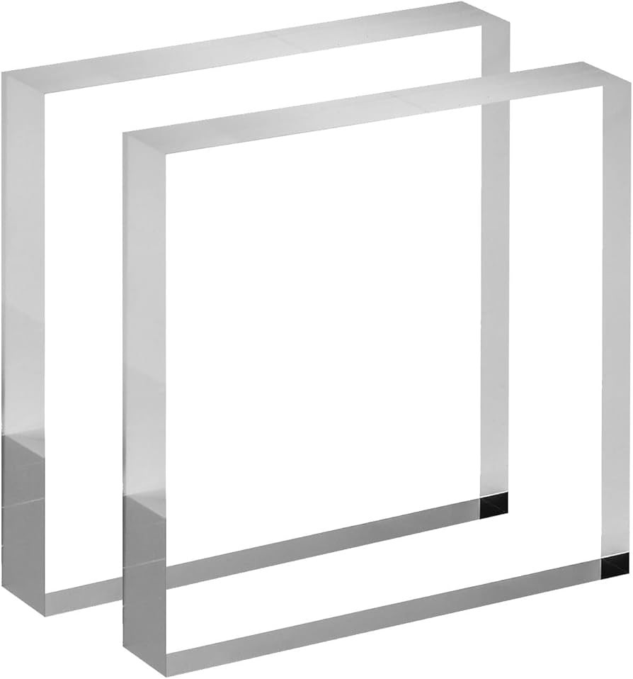 CiaoHER 1in Thickness 6in Square Acrylic Cube Display Block Clear Polished Pedestal Stand Riser S... | Amazon (US)