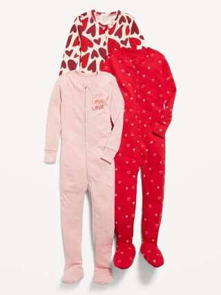 Unisex 2-Way-Zip Footie Pajama One-Piece 3-Pack for Toddler & Baby | Old Navy (US)