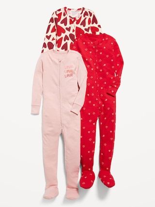 Unisex 2-Way-Zip Footie Pajama One-Piece 3-Pack for Toddler &#x26; Baby | Old Navy (US)