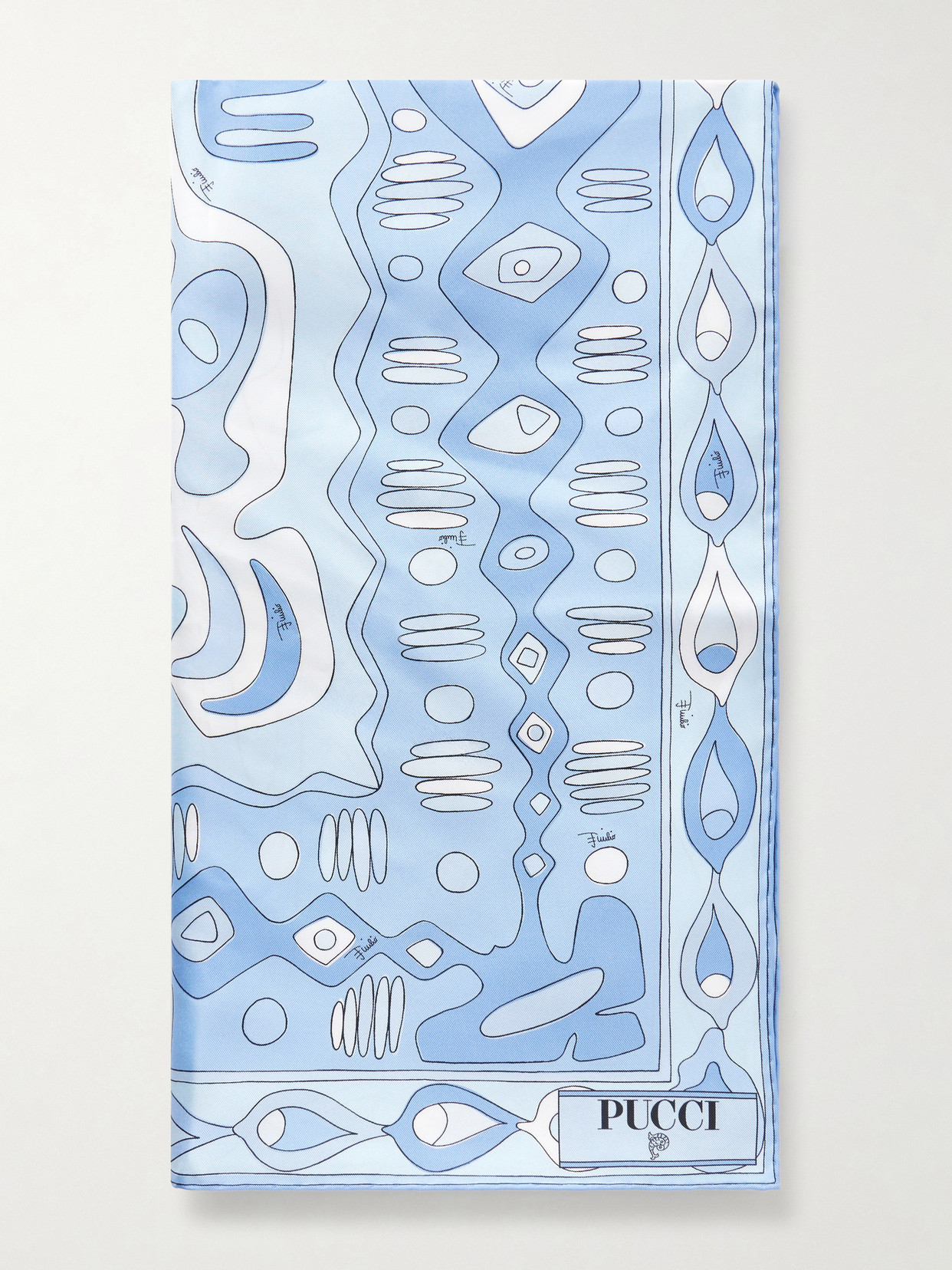 PUCCI - Printed Silk-twill Scarf - Blue | NET-A-PORTER (US)