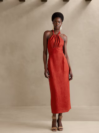 Lisa Linen Midi Dress | Banana Republic (US)