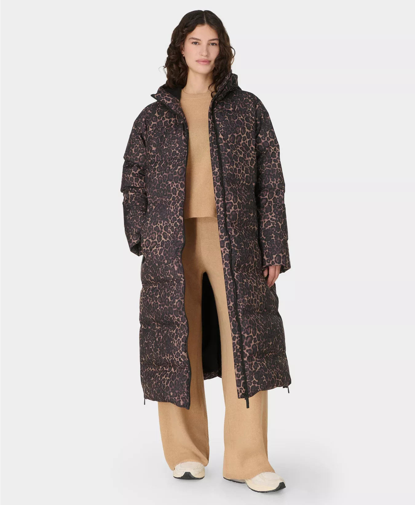 Nimbus Longline Waterproof Puffer - Brown Wild Leopard Print | Women's Jackets + Coats | Sweaty B... | Sweaty Betty UK