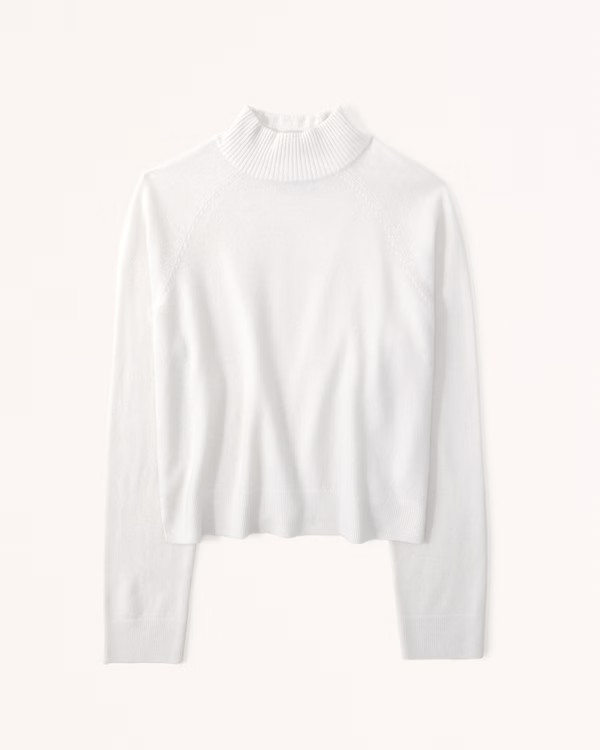 Women's Cashmere Wedge Mockneck Sweater | Women's Tops | Abercrombie.com | Abercrombie & Fitch (US)