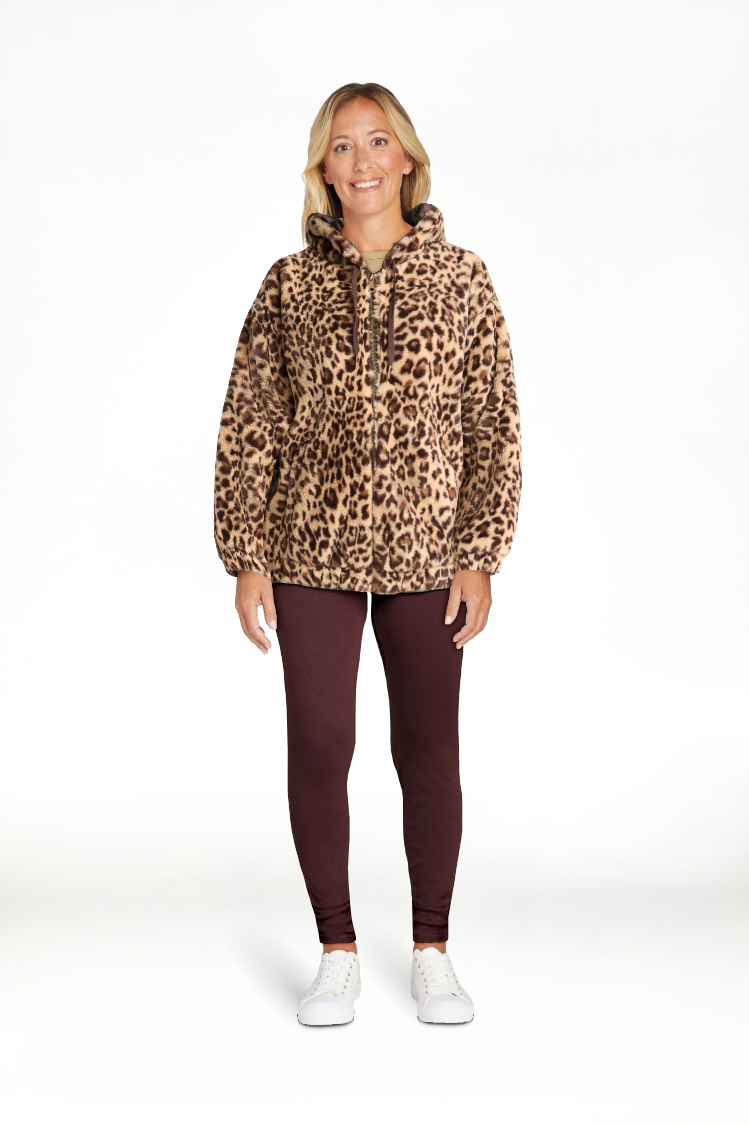 Time and Tru Women's and Women's Plus Faux Fur Hoodie Jacket, Sizes XS-2X | Walmart (US)