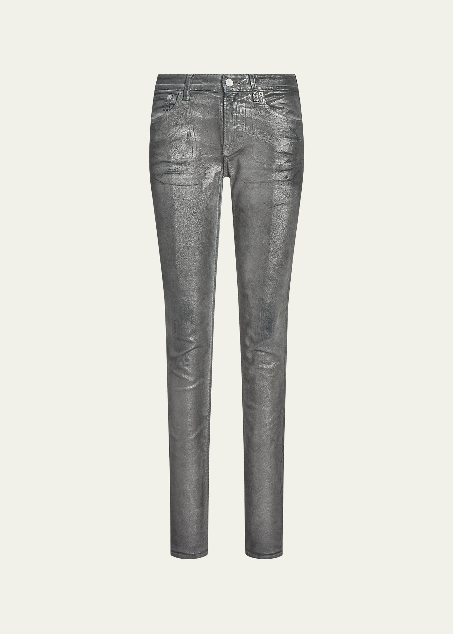 Ralph Lauren Collection Slim-Fit Chrome Foil Denim Jeans | Bergdorf Goodman