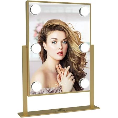 Impressions Vanity Hollywood Tri Tone Makeup Mirror with 6 LED Bulbs Vanity Dressing Mirror with 360 | Walmart (US)