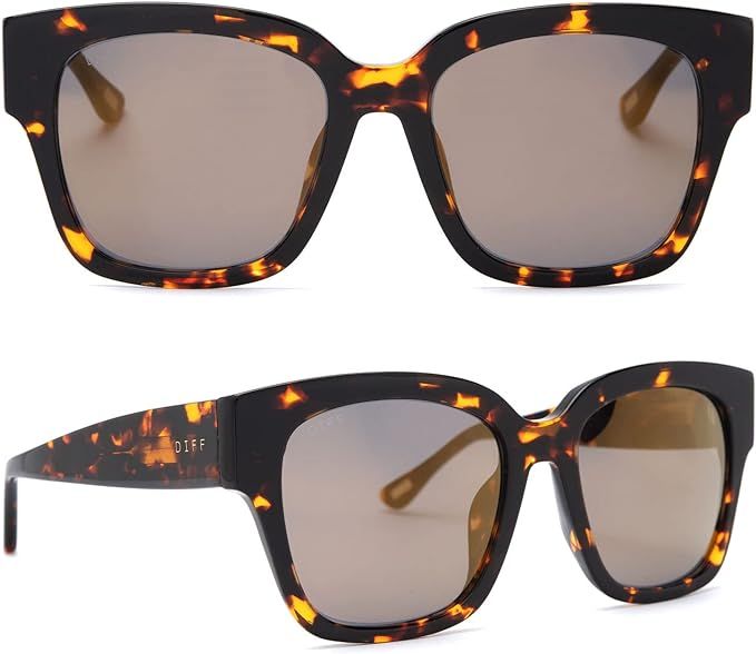 DIFF Eyewear - Bella II - Designer Square Sunglasses for Women - 100% UVA/UVB Protection, Dark To... | Amazon (US)