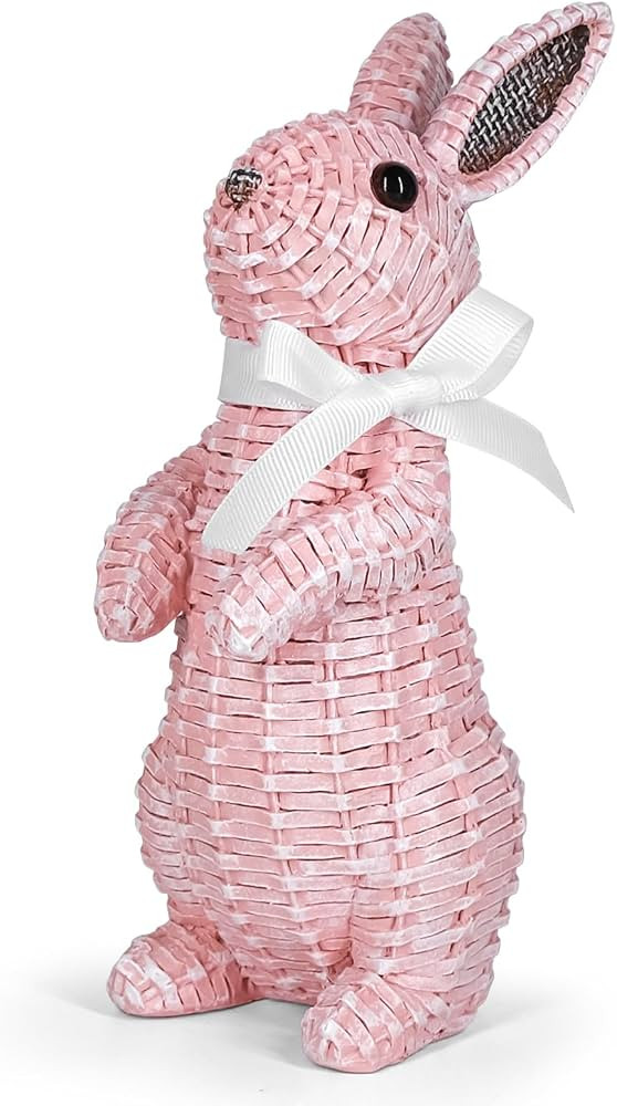 Rattan Effect Resin Bunny Easter Decor,Table Rabbit Easter Decorations,Spring Bunnies Decoration ... | Amazon (US)