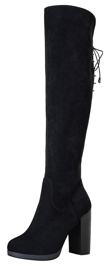 Vepose Women's Thigh High Black Over The Knee Boots, Tall Suede Knee High 996 Boot | Amazon (US)