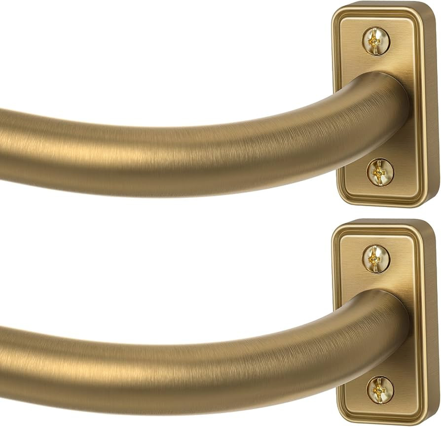 Curtain Rod 2 pack 32-90", Heavy Duty Curtain Rods, Brushed Gold | Amazon (US)