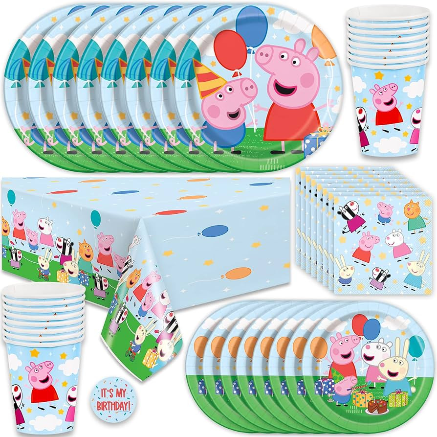Peppa Pig Birthday Party Supplies | Peppa Pig Party Supplies | Peppa Pig Birthday Decorations | S... | Amazon (US)