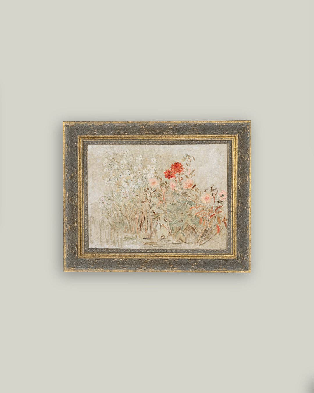 Small Garden Framed Antique Art: 10x8 | Eco Chic Home