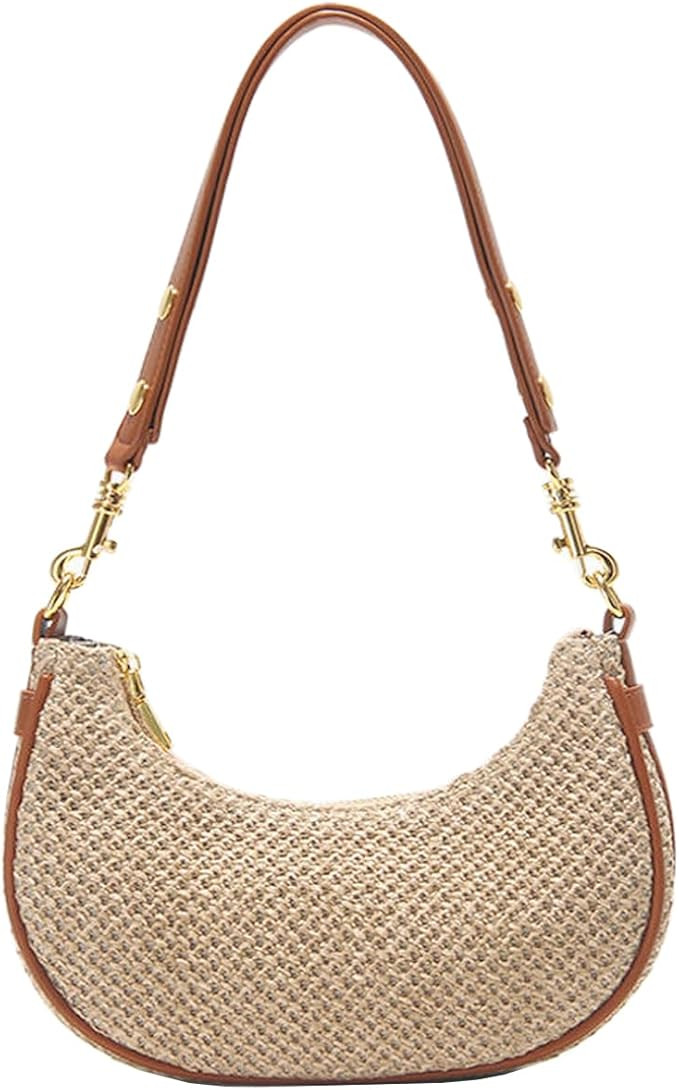 RTGGSEL Boho Summer Retro Women's Straw Rattan Beach Tote Bag Crossbody Shoulder Bags Hobo Undera... | Amazon (US)