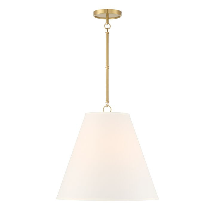 Luca Large 18" Conical Pendant, Satin Brass | Lights.com