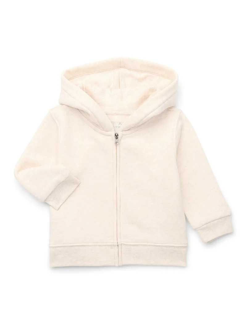 Garanimals Baby Girl Zip Up Butter Fleece Hoodie, Sizes 0-24 Months - Walmart.com | Walmart (US)
