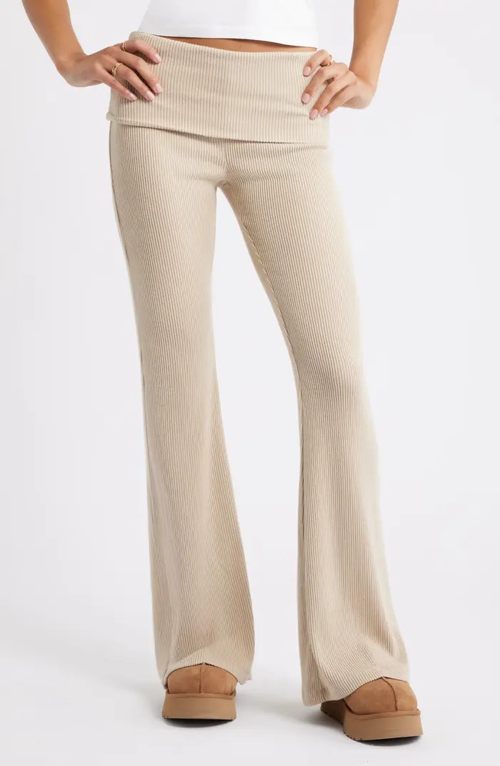 Cozy Flare Rib Pants | Nordstrom