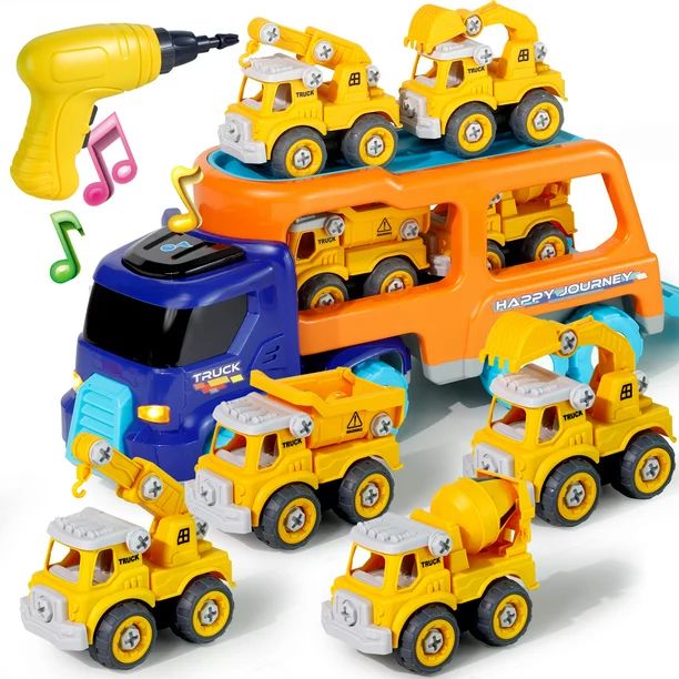 Take Apart Construction Truck Cars Toys for 2 3 4 5 Years Old Toddlers Boys Big Transport Carrier... | Walmart (US)