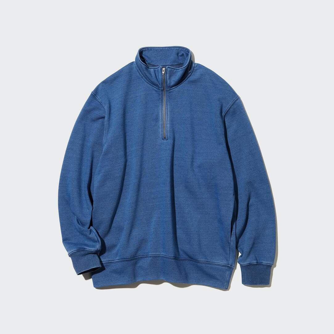 Indigo Sweat Half-Zipped Pullover | UNIQLO (UK)