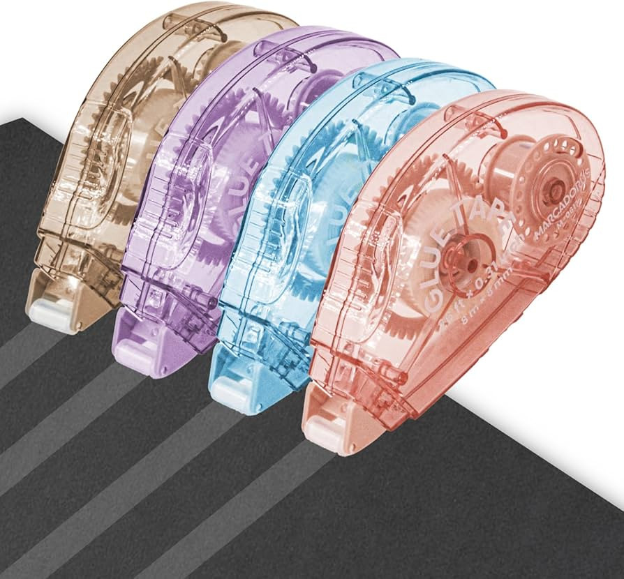 Glue Tape for Scrapbooking, Pack of 4 Scrapbook Tape, Double Sided Tape Roller for Crafts, 26 Ft ... | Amazon (US)