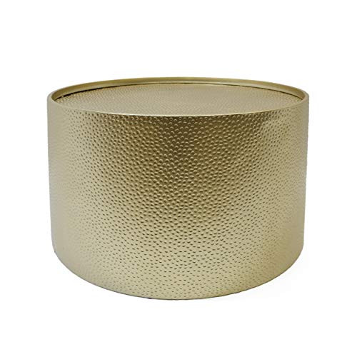 Christopher Knight Home Rache Modern Round Coffee Table with Hammered Iron, Gold, 26. 00” L x 2... | Amazon (US)