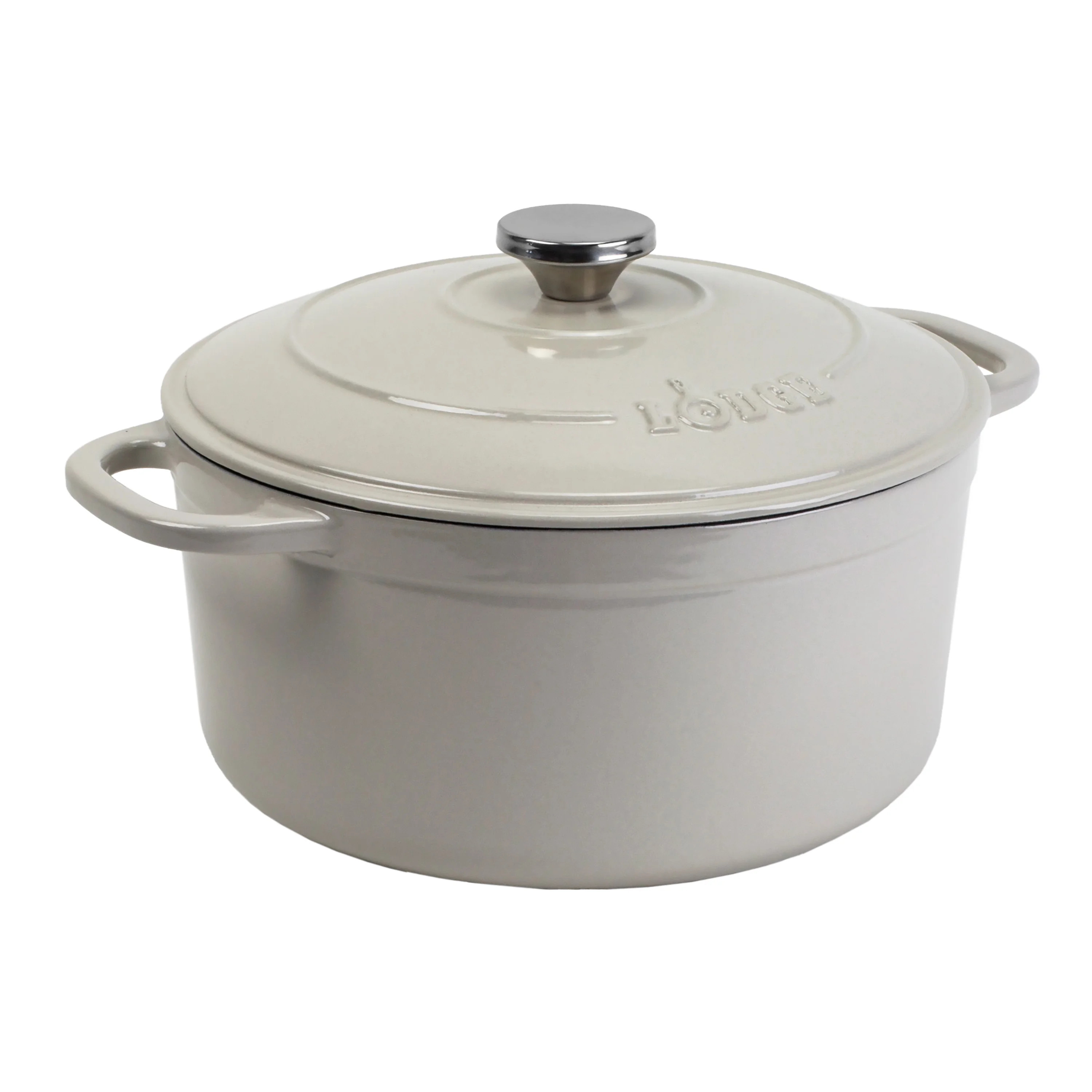 Lodge Cast Iron 5.5 Quart Enameled Dutch Oven, Oyster | Walmart (US)