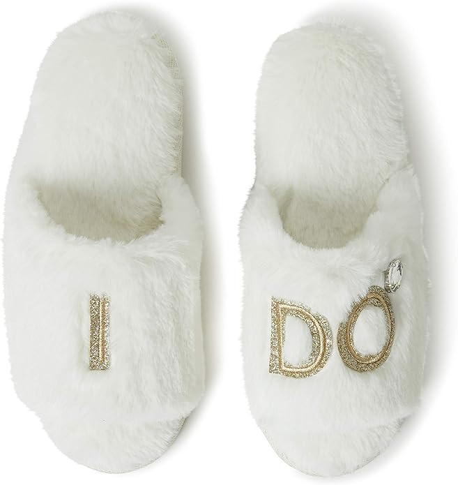 Dearfoams Women's Bride and Bridesmaid Gifts I Do Crew Slippers for Wedding and Bachelorette Part... | Amazon (US)