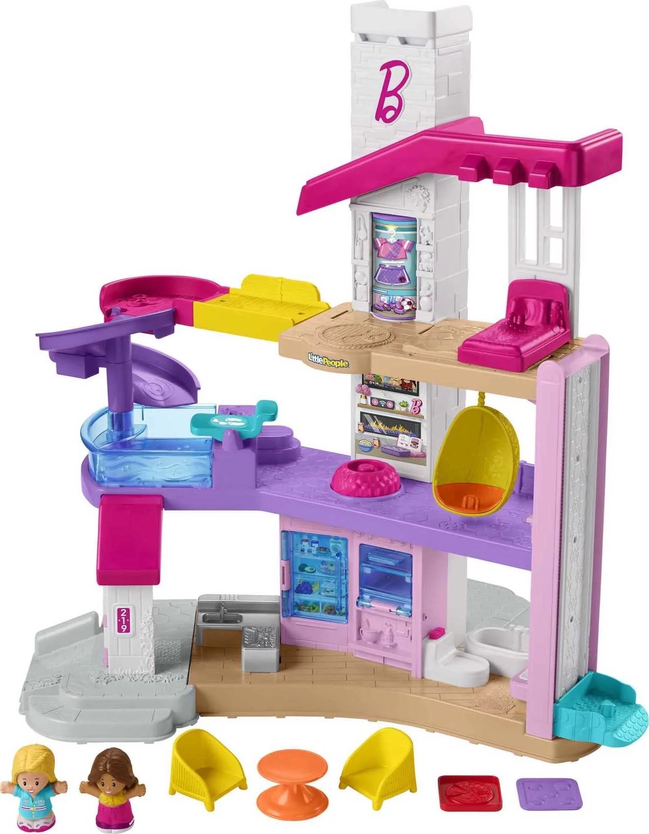 Barbie Dreamhouse by Fisher-Price Little People, Interactive Toddler Playset with Lights, Music, ... | Walmart (US)