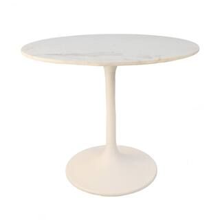 36 in. Enzo White Round Marble Top Dining Table MT3636-WHT - The Home Depot | The Home Depot