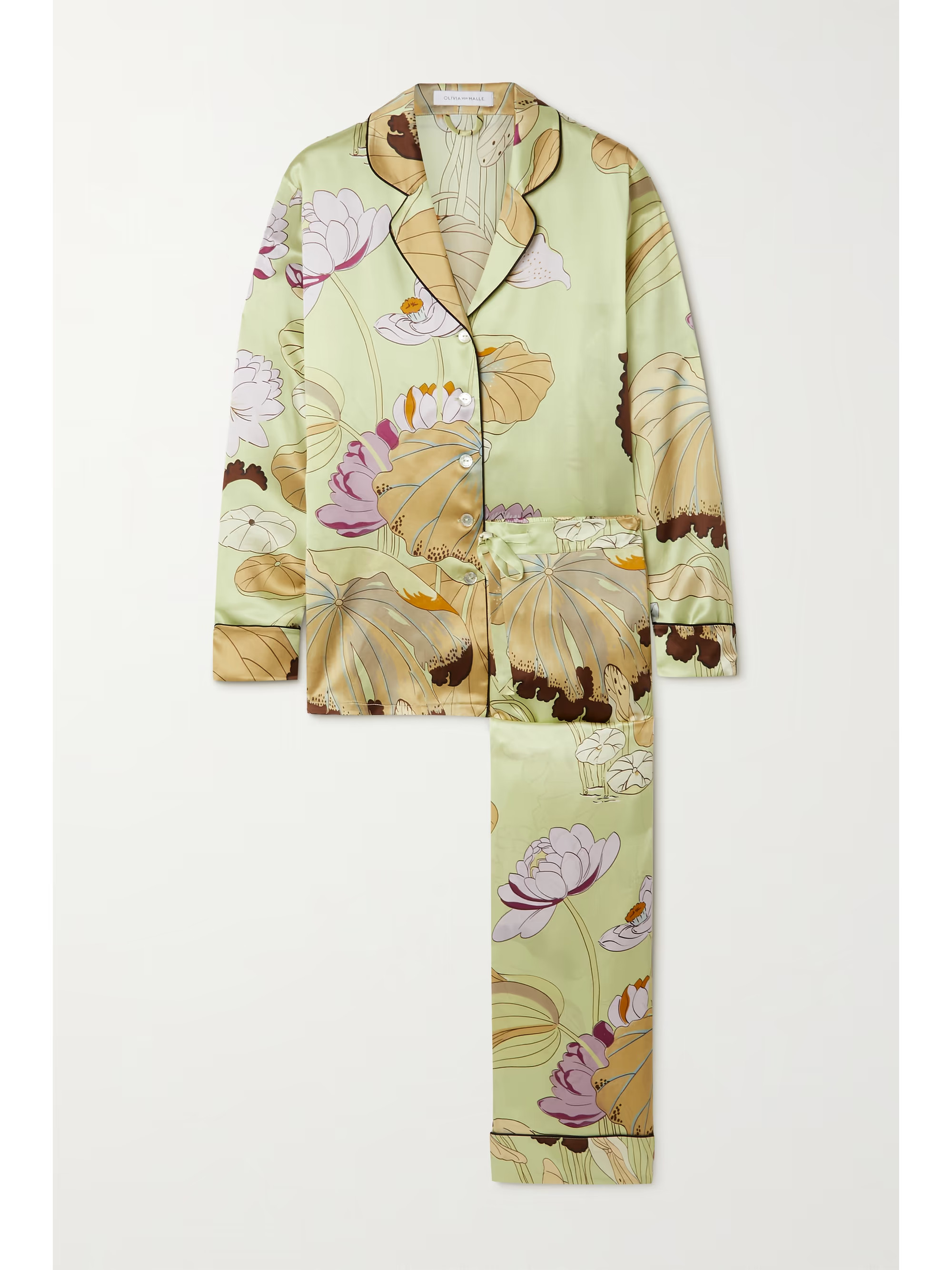 Lila printed silk-satin pajama set | NET-A-PORTER (UK & EU)