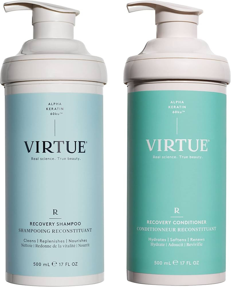 Virtue Recovery Sulfate Free Shampoo and Conditioner Set with Keratin Hydrates, Softens, and Rene... | Amazon (US)