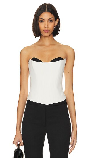 Corset Top in White & Black | Revolve Clothing (Global)