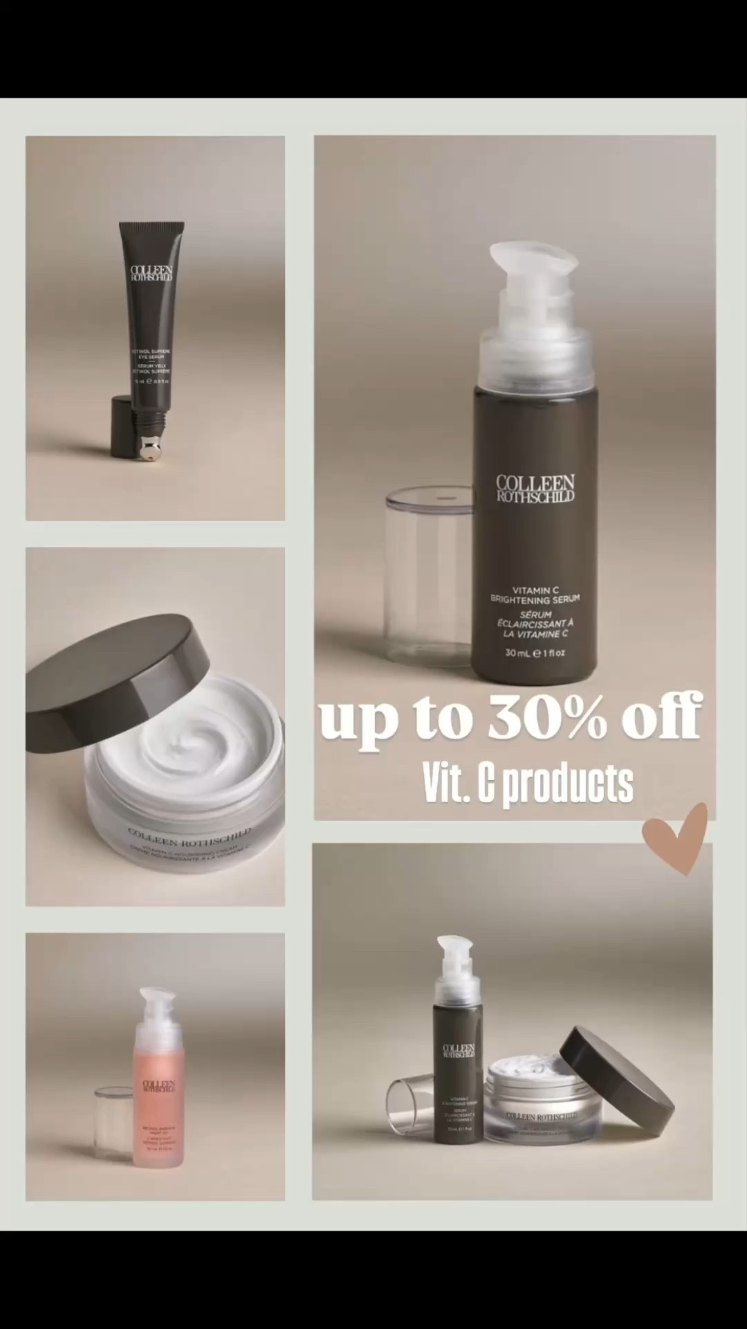 Colleen Rothschild. Up to 30% off Vitamin C essentials. Skincare. 
@colleenrothschild #crpartner