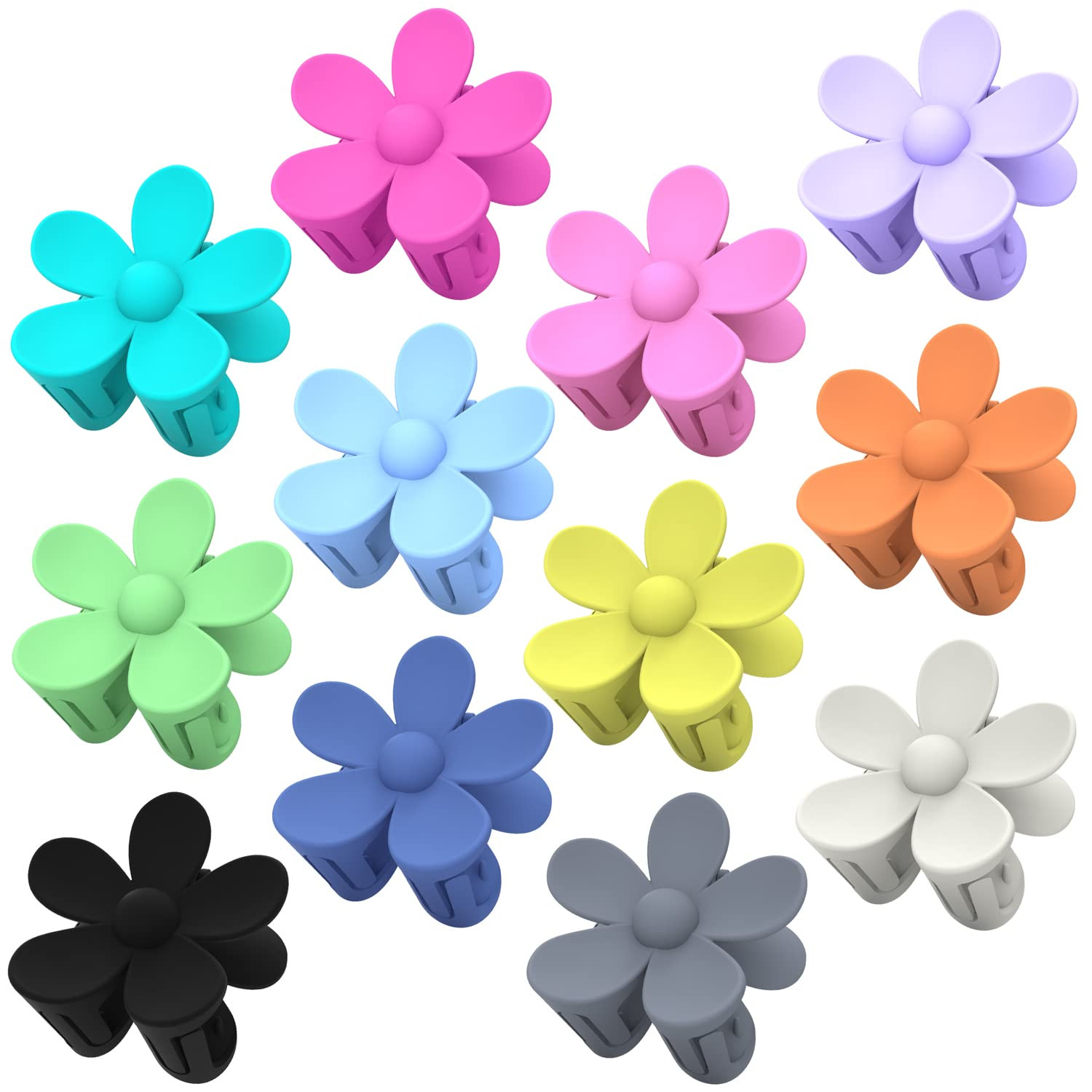 Flower Hair Clips 12Pcs Hair Claw Clips Cute Claw Clips for Women Girls Matte flower clip for Thi... | Amazon (US)