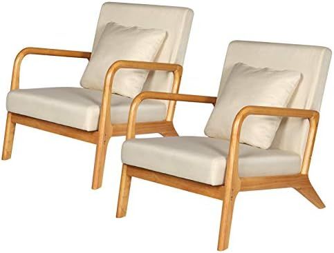 WACASA Mid-Century Modern Accent Chair,Fabric Lounge Chair for Living Room Bedroom, Reading Armch... | Amazon (US)