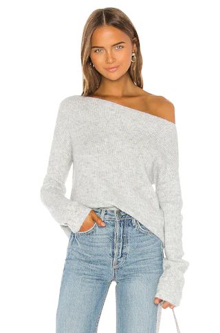 Lovers and Friends Alayah Off Shoulder Sweater in Grey from Revolve.com | Revolve Clothing (Global)