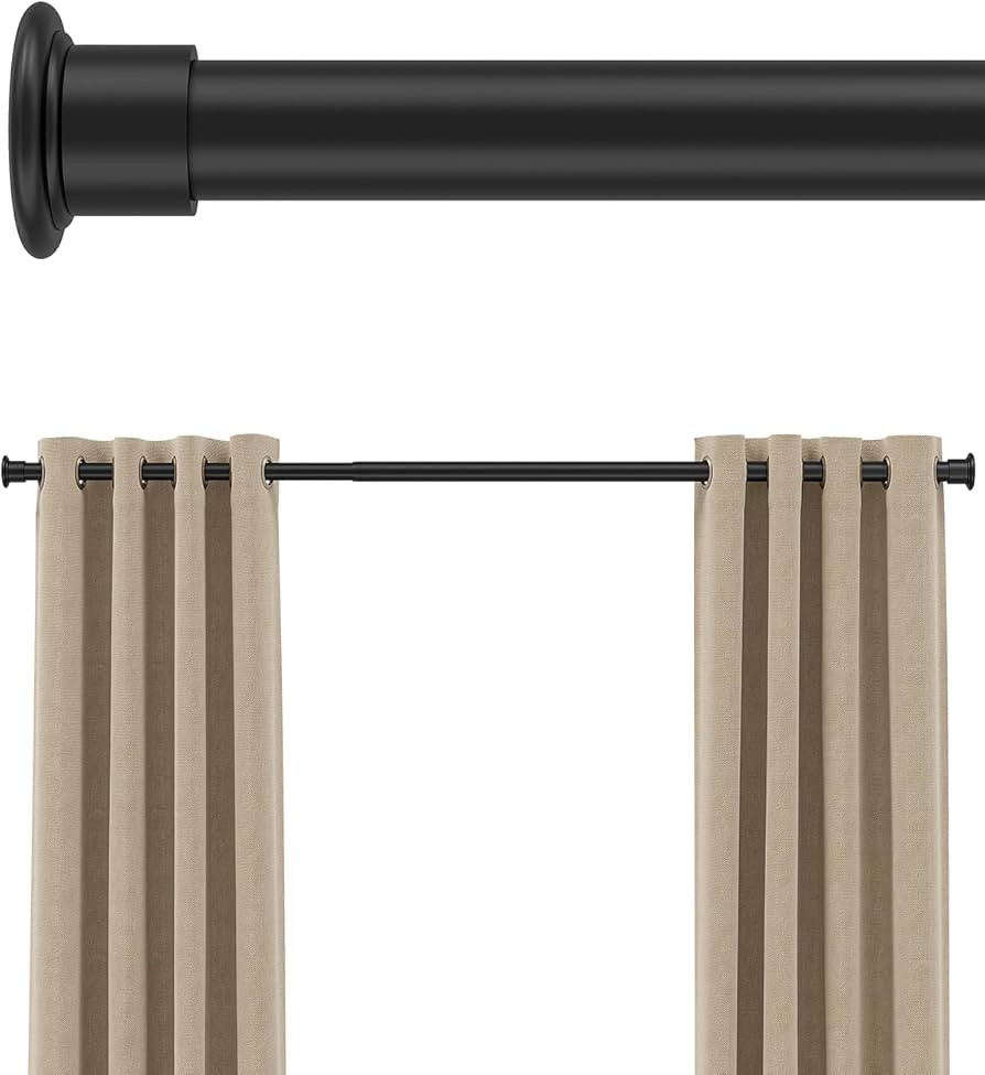 Tension Curtain Rod by EZFurni,42-123 Inches,Heavy Duty Tension Rods for Windows,No Drilling Adju... | Amazon (US)