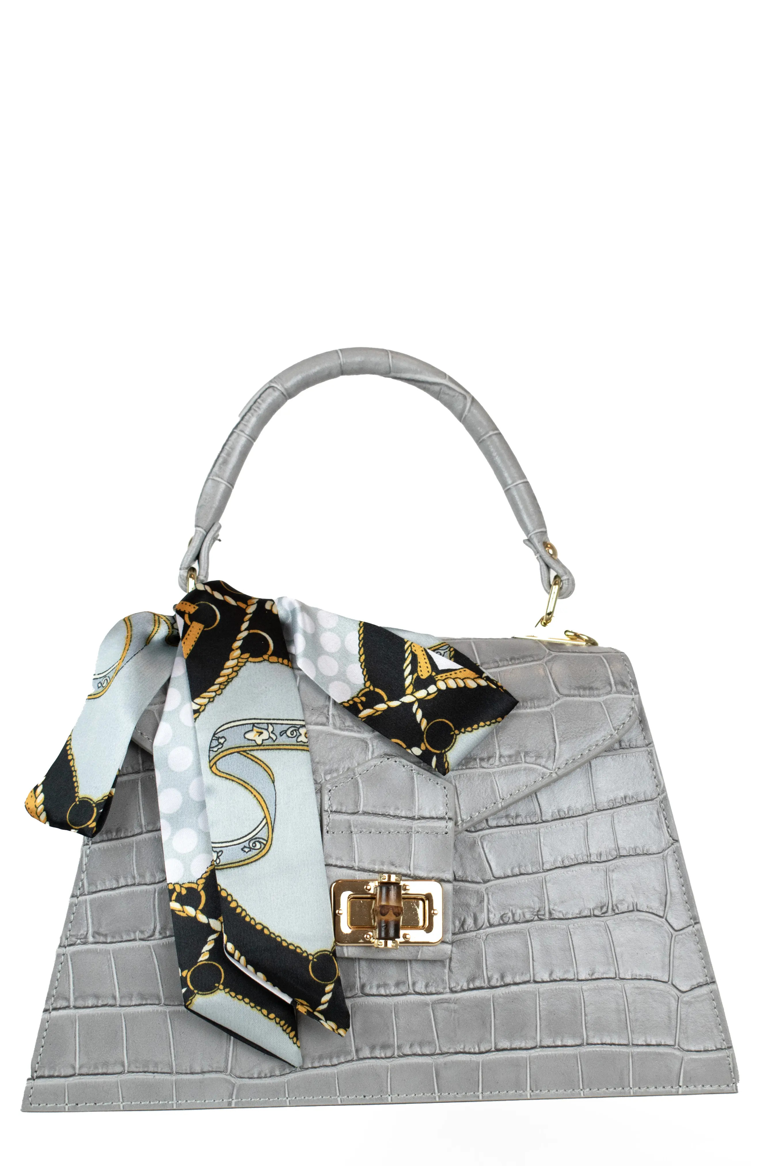Persaman New York Marta Croc Embossed Satchel with Scarf (Women) | Nordstromrack | Nordstrom Rack