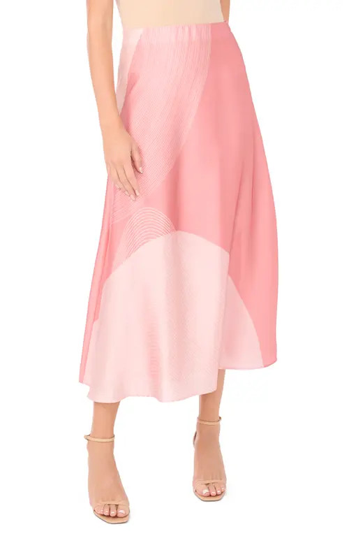 Vince Camuto Print Bias Midi Skirt in Rose Hip at Nordstrom, Size Small | Nordstrom