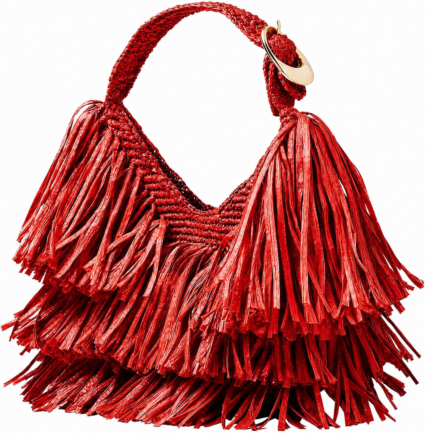 Fringe Purse,Western Purse for Women,Straw Clutch Bag, Tassel Hobo Bag for Daily & Travel | Amazon (US)