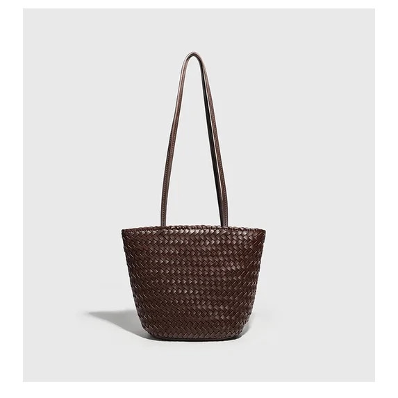 Alikpop Coffee Retro Woven Versatile Accessory Small Tote, Warm Earth-Toned Weave All-Season Leis... | Walmart (US)
