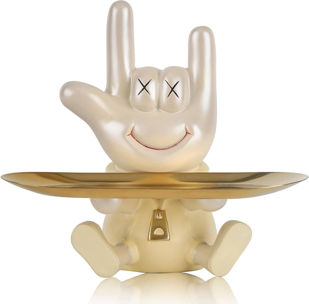 DOVDOV Gesture Statues and Sculptures, Modern Art Gesture Resin Statues, Tray Storage Key Bowl Su... | Amazon (US)